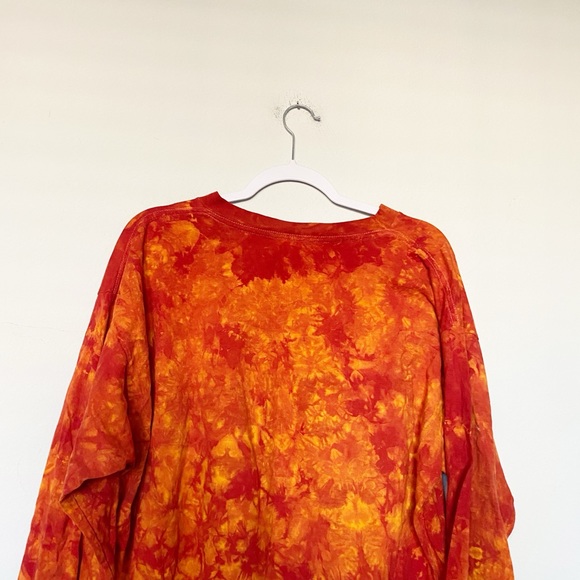 VTG Walt Disney World Pirates of the Caribbean Tie-Dye Long Sleeve Tee Orange XL - Picture 7 of 9